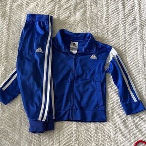 adidas Royal Blue Track Jacket and Pants with White Stripes
